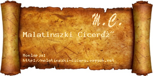 Malatinszki Ciceró névjegykártya
